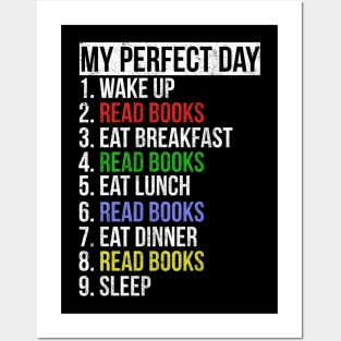 My Perfect Day / Reading Books Funny retro list design Posters and Art